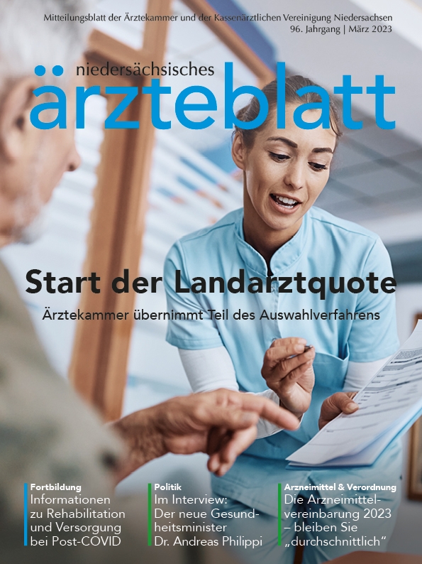 Titelbild der Ausgabe des niedersächsischen ärzteblatts vom März 2023